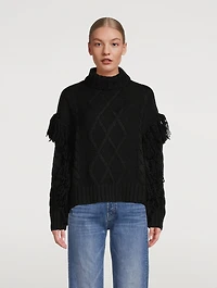 Brit Cable-Knit Fringe Sweater