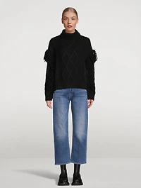 Brit Cable-Knit Fringe Sweater