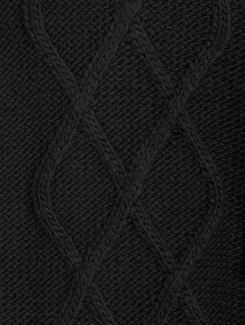 Brit Cable-Knit Fringe Sweater