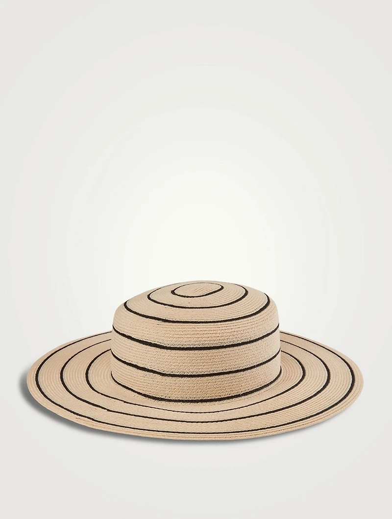 Colette Packable Straw Boater Hat