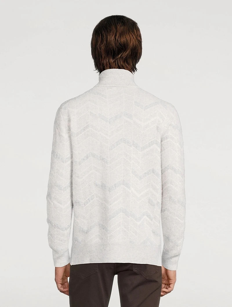 Cashmere Wool And Silk Turtleneck Sweater