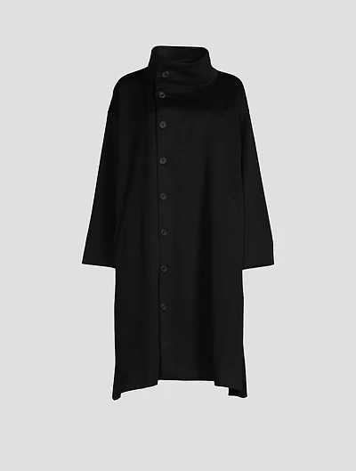 Scrunch-Neck Wool And Cashmere Coat
