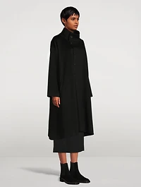 Scrunch-Neck Wool And Cashmere Coat