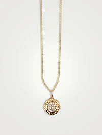 14K Gold Sunflower Necklace With Diamonds