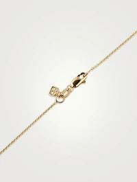 14K Gold Bezel Evil Eye Necklace With Diamonds