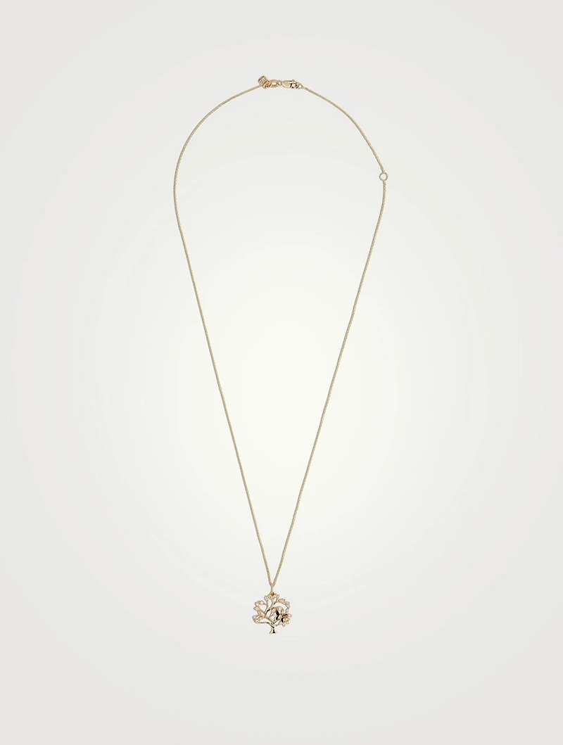 14K Gold Tree Of Life Necklace With Diamonds