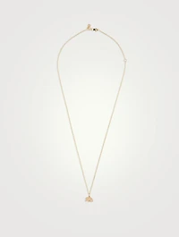 14K Gold Elephants Necklace With Diamonds