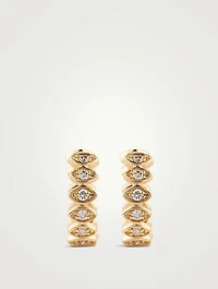 14K Gold Evil Eye Huggie Earrings With Diamonds