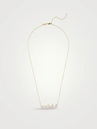 14K Gold Grateful Script Necklace With Diamonds
