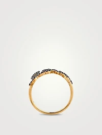14K Gold Large Love Ring With Sapphire