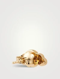 14K Gold Cloud Stud Earring With Diamonds