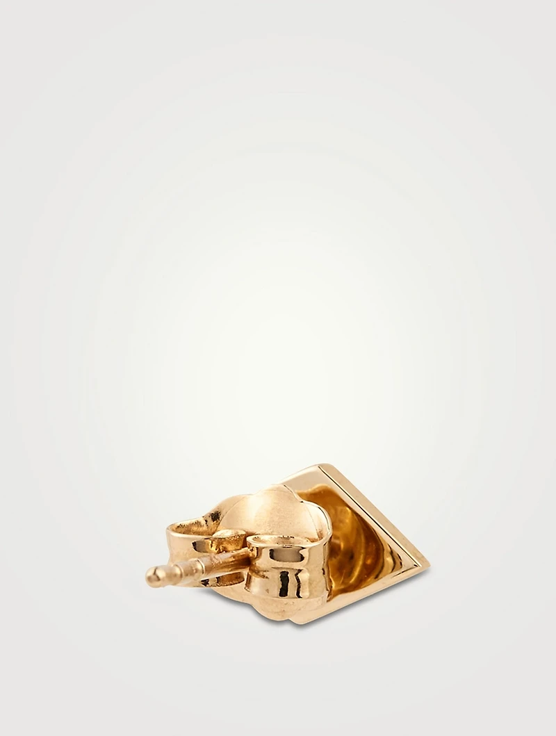 14K Gold Evil Eye Stud Earring With Diamond