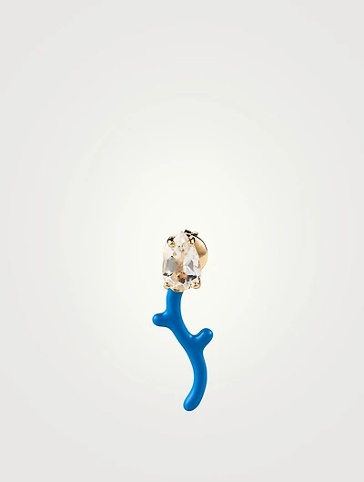 Foxy Tendril Earring With Rock Crystal