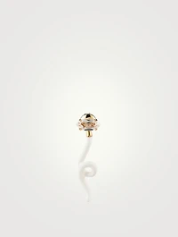 Groovy Tendril Earring With Rock Crystal
