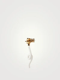 Groovy Tendril Earring With Rock Crystal
