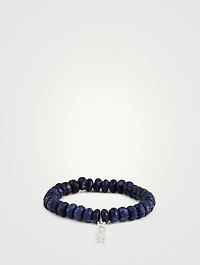 Beaded Bracelet With 14K White Gold Diamond 100% Charm