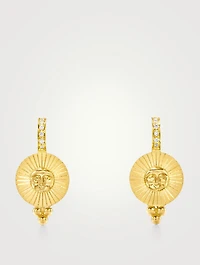 18K Gold Sole Earrings With Diamonds