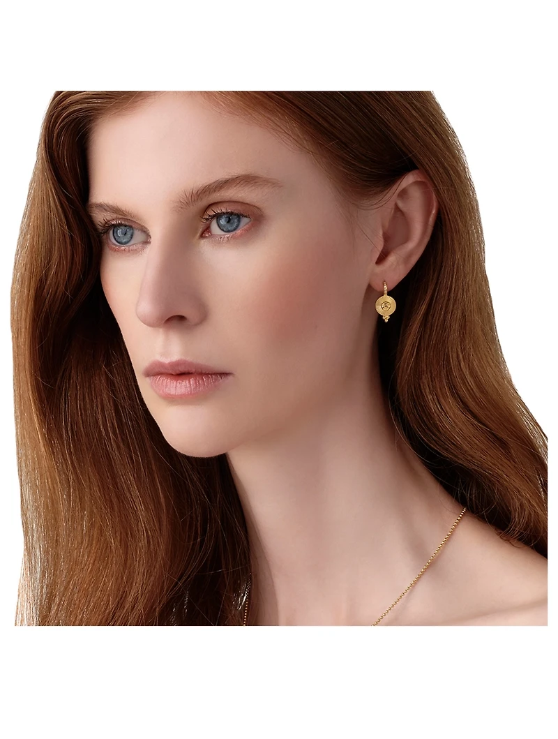 18K Gold Sole Earrings With Diamonds