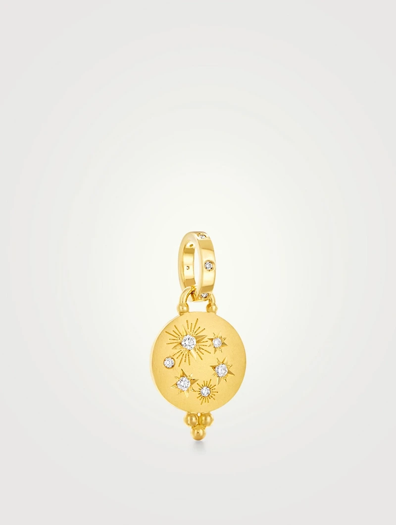 18K Gold Cosmos Pendant With Diamonds