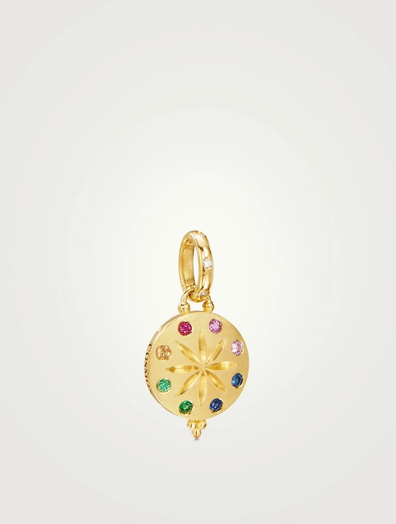 18K Gold Horizon Pendant With Multicolour Stones And Diamonds