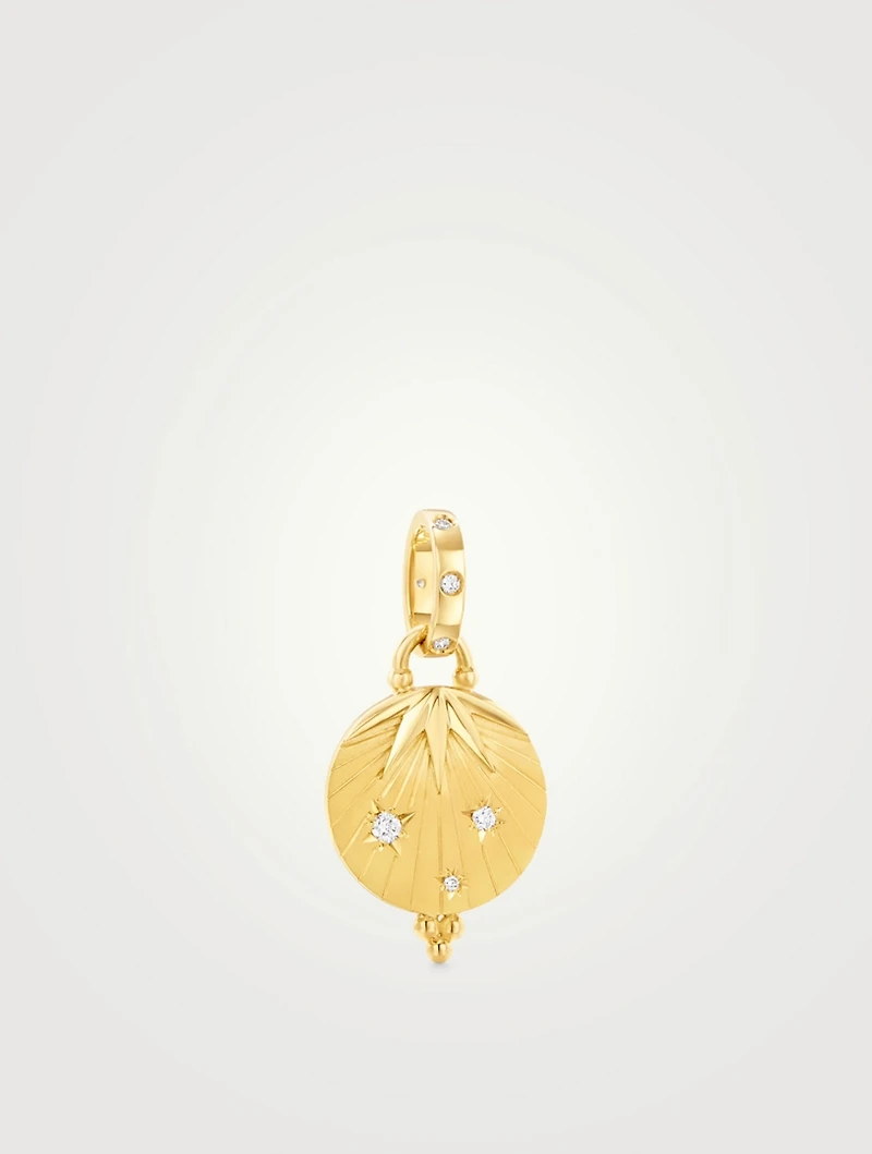 18K Gold Amor Pendant With Diamonds