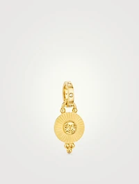 18K Gold Mini Sole Pendant With Diamonds