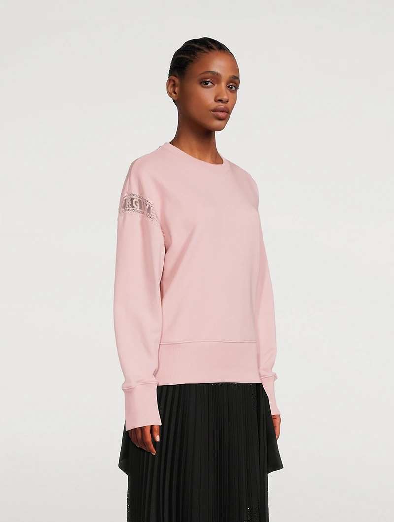 Sweatshirt With Lace Insert