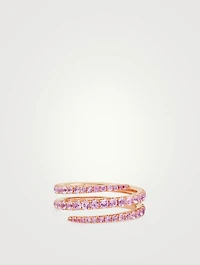 18K Rose Gold Pink Sapphire Coil Ring