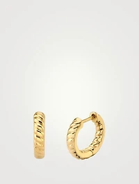 18K Yellow Gold Zoe Braided Huggie Hoop Earrings