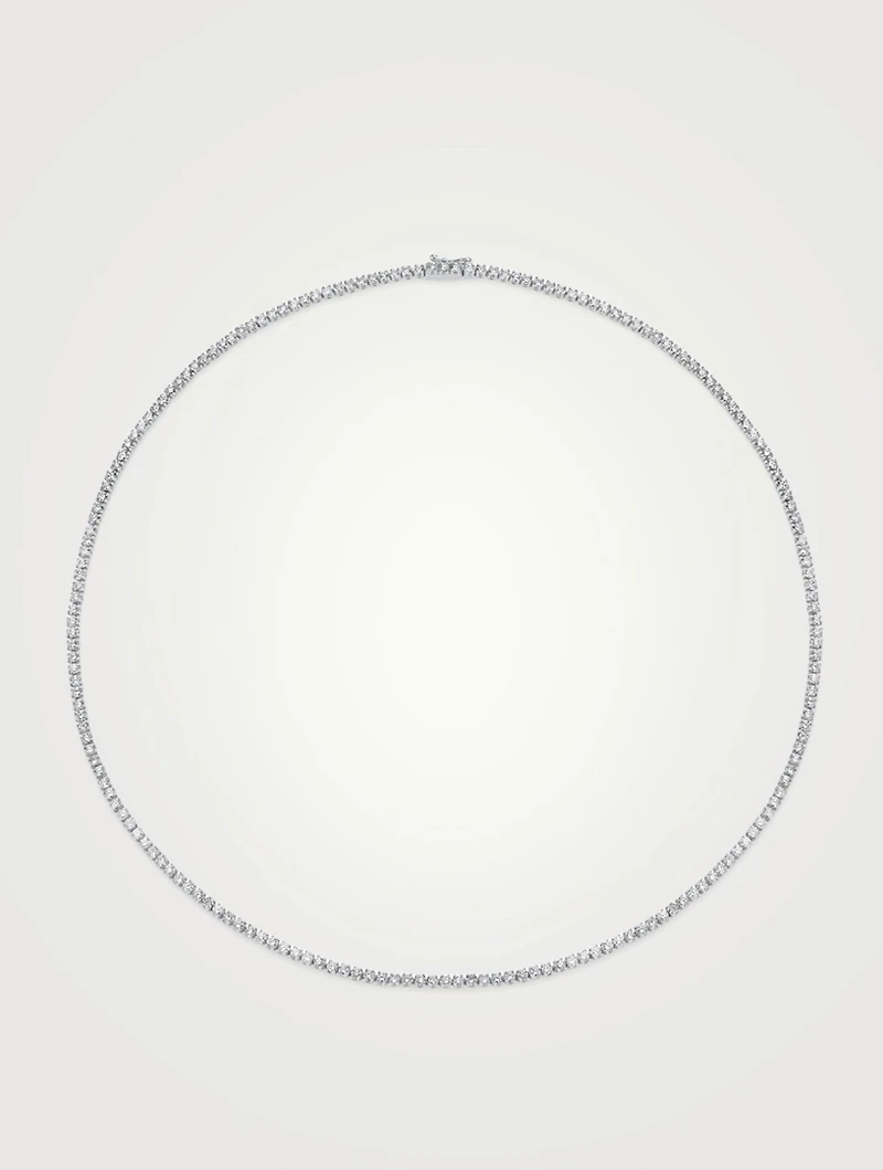 18K White Gold Hepburn Choker Necklace With Diamonds