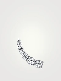 18K White Gold Small Floating Right Stud Earring With Diamonds