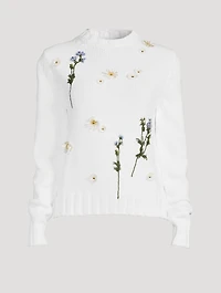 Scattered Floral Embroidered Sweater