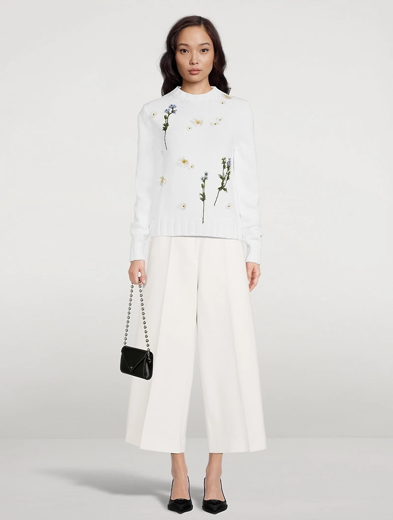 Scattered Floral Embroidered Sweater