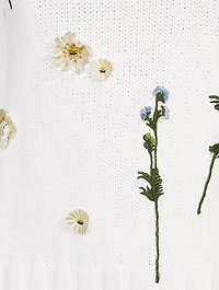 Scattered Floral Embroidered Sweater