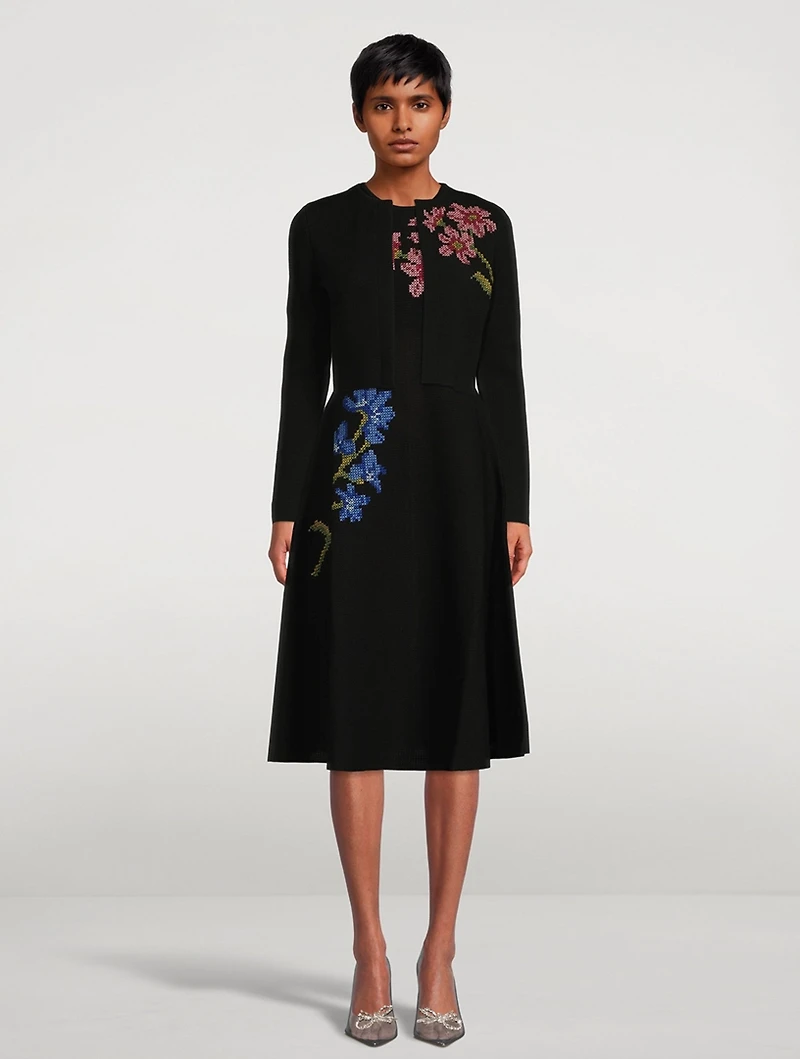 Cross Stitch Pointelle Midi Dress