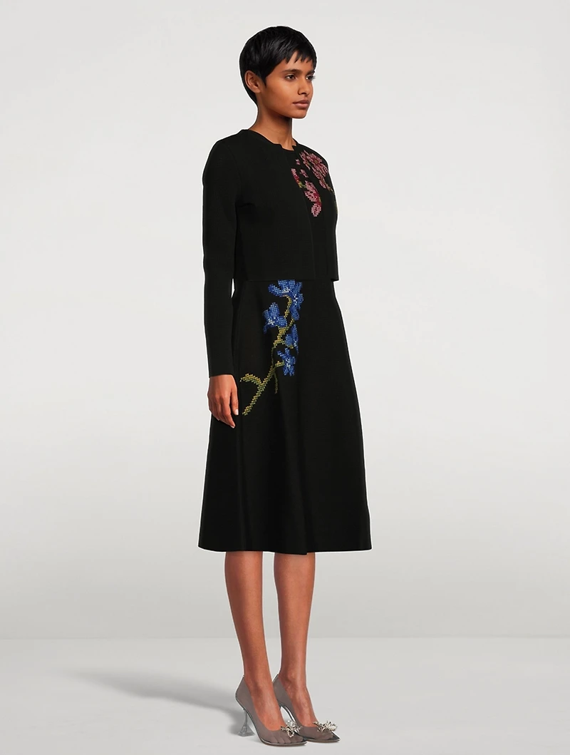 Cross Stitch Pointelle Midi Dress