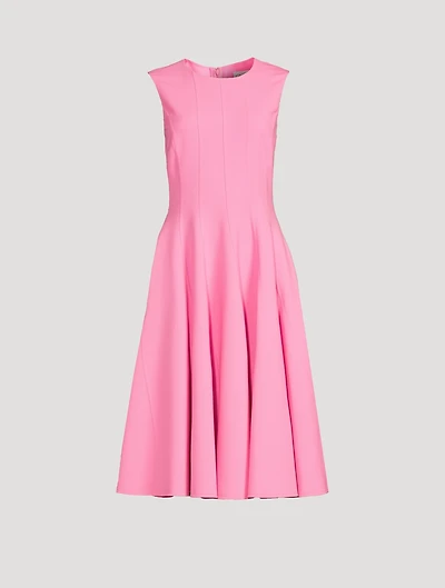 Pintuck Pleated Midi Dress