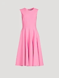 Pintuck Pleated Midi Dress