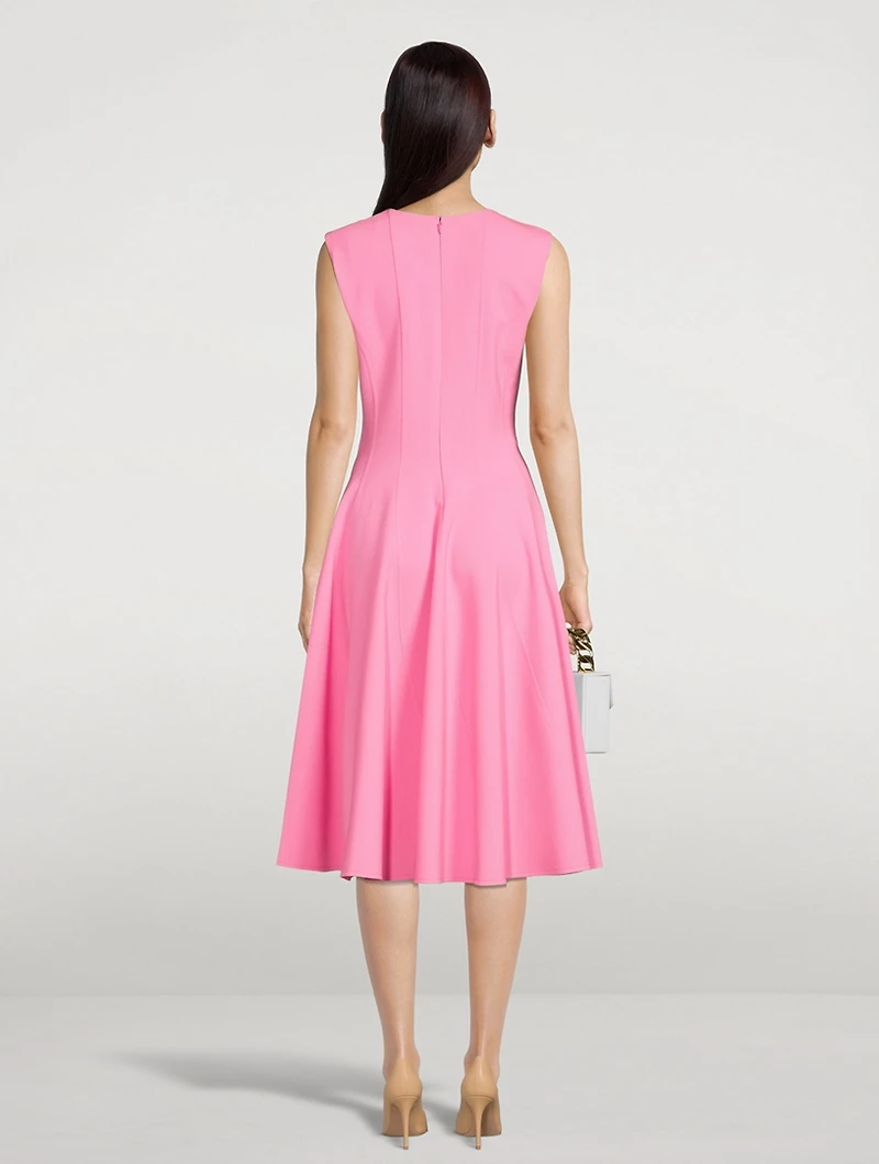 Pintuck Pleated Midi Dress
