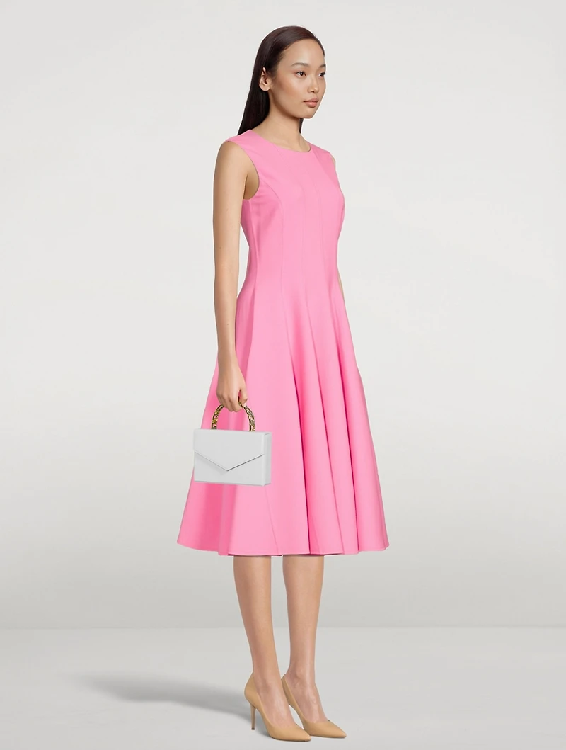 Pintuck Pleated Midi Dress