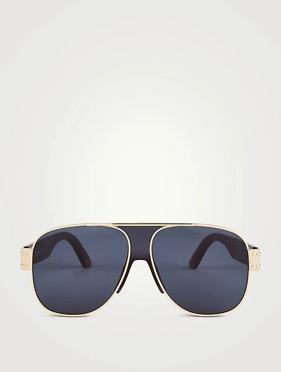 DiorSignature Metal Aviator Sunglasses