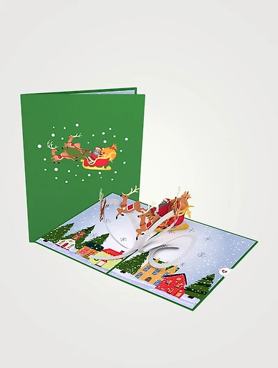 Santa Sleigh and Village Pop-Up Card