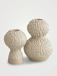 Textured Glaze Candle Holder Pair