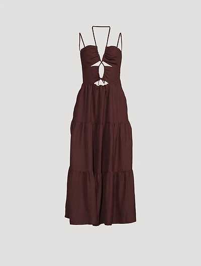 Rubi Lace-Up Backless Midi Dress