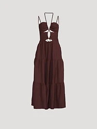 Rubi Lace-Up Backless Midi Dress