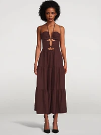 Rubi Lace-Up Backless Midi Dress