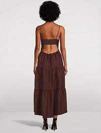 Rubi Lace-Up Backless Midi Dress