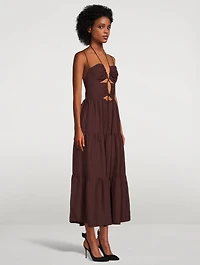 Rubi Lace-Up Backless Midi Dress