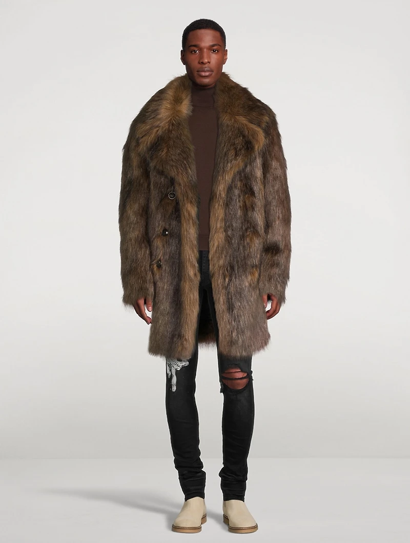 Faux Fur Peacoat