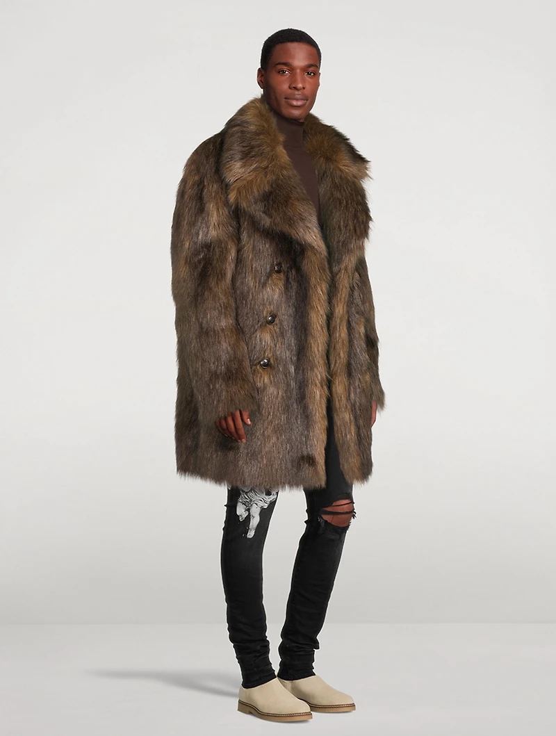 Faux Fur Peacoat